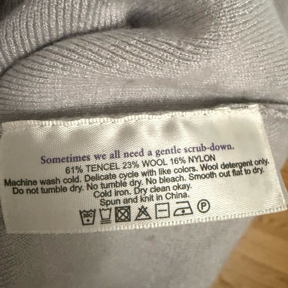 MM LaFleur The Butler Wool Blend Sweater Gray Long Sleeve Tencel Knit XL - Picture 6 of 6